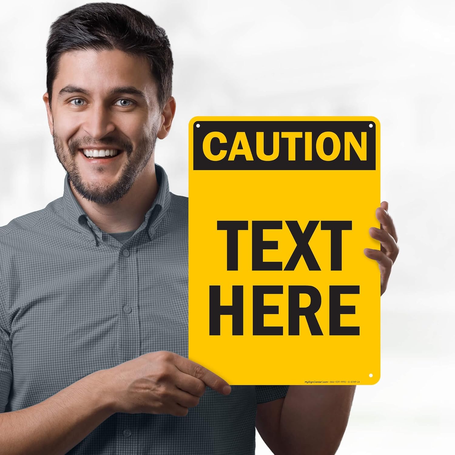 Custom Caution Sign, OSHA Sign, 10x14 Inches, 55 mil thick HDPE (high density polyethylene), Made in USA by My Sign Center