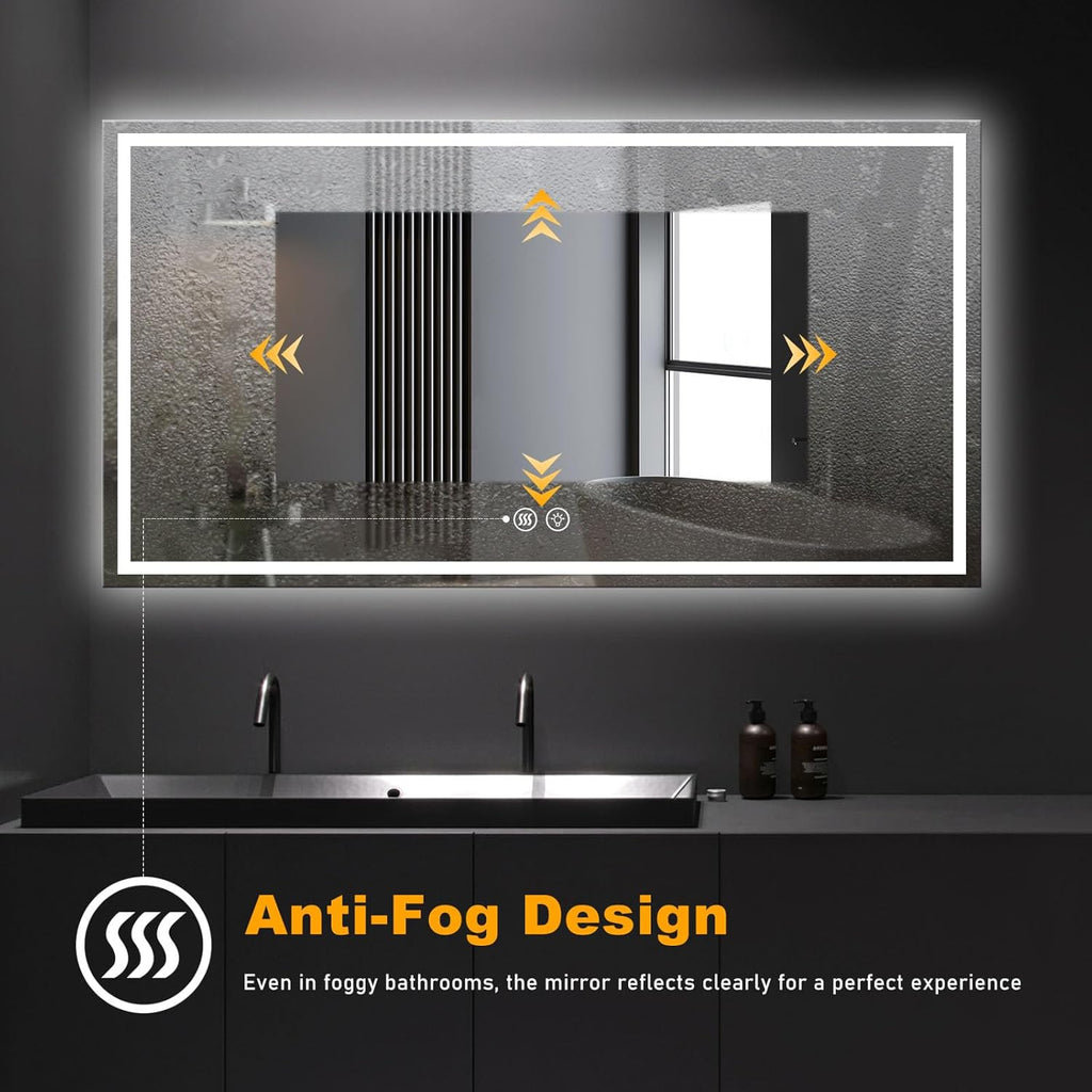 20"x28" LED Bathroom Mirror with Lights, Smart Lighted Bathroom Mirror for Wall, Anti-Fog Lighted Vanity Mirror with Memory, Shatterproof