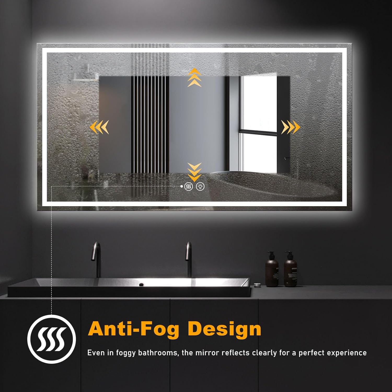 20"x28" LED Bathroom Mirror with Lights, Smart Lighted Bathroom Mirror for Wall, Anti-Fog Lighted Vanity Mirror with Memory, Shatterproof