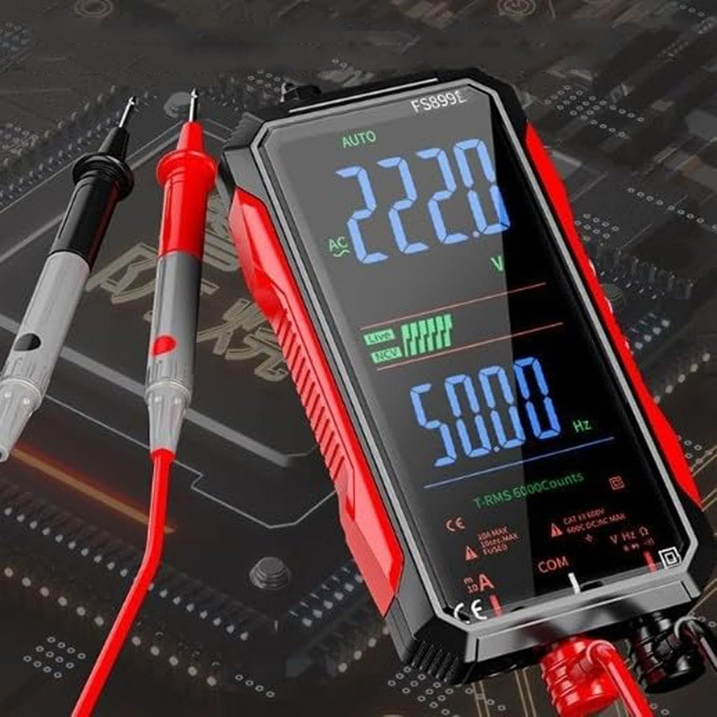 Digital Multimeter, FS899L Multimeter, USB Rechargeable Digital Multimeter – 6000 Counts, Automatic Digital Display Multimeter Tester for Home and Industrial Electrical Issues (FS899L)