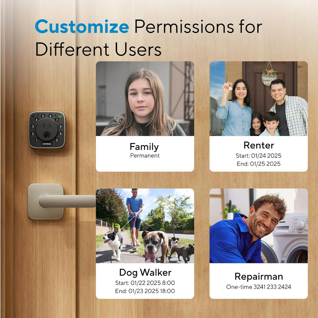 ULTRALOQ Bolt NFC Smart Lock with Android Phone Tap to Unlock, Built-in WiFi Keyless Entry Door Lock with Door Sensor, App Remote Control, Auto-Lock/Unlock, IP65 Waterproof, BHMA Certified