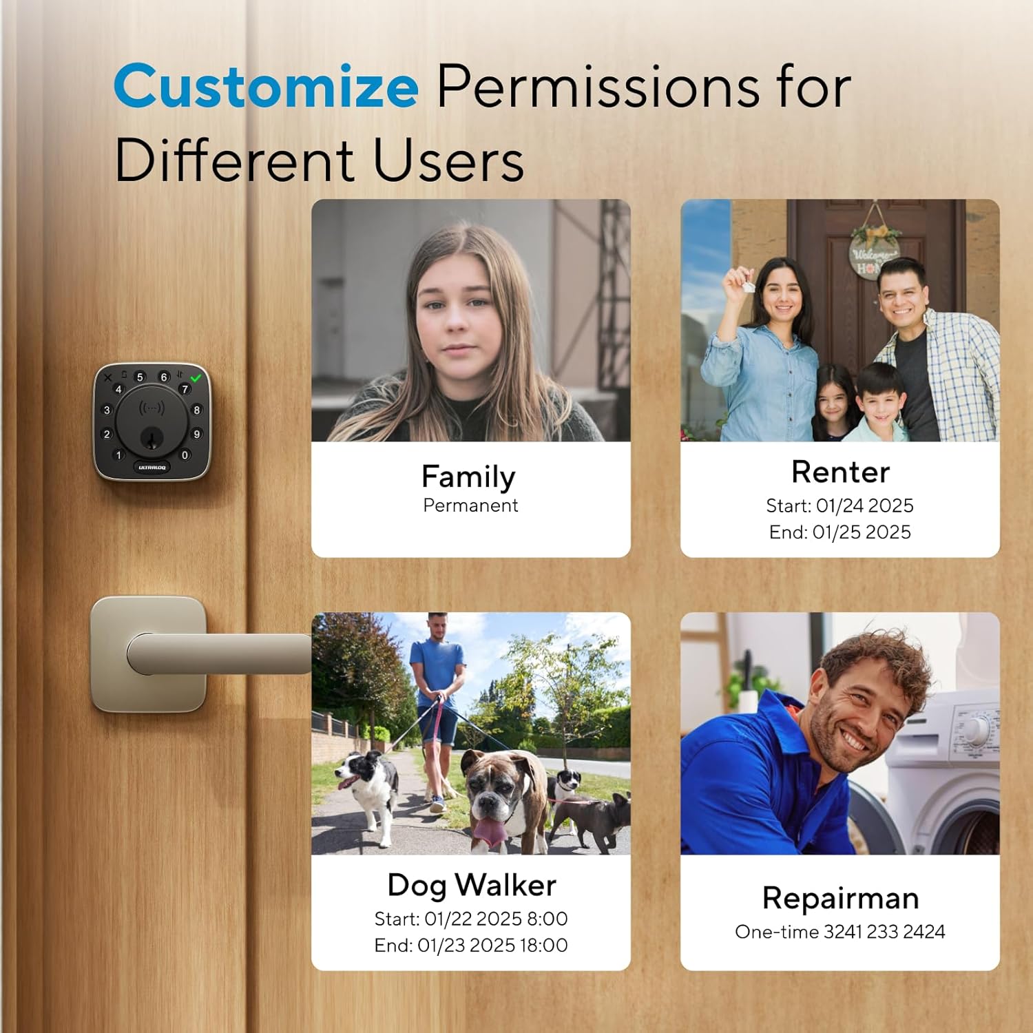 ULTRALOQ Bolt NFC Smart Lock with Android Phone Tap to Unlock, Built-in WiFi Keyless Entry Door Lock with Door Sensor, App Remote Control, Auto-Lock/Unlock, IP65 Waterproof, BHMA Certified
