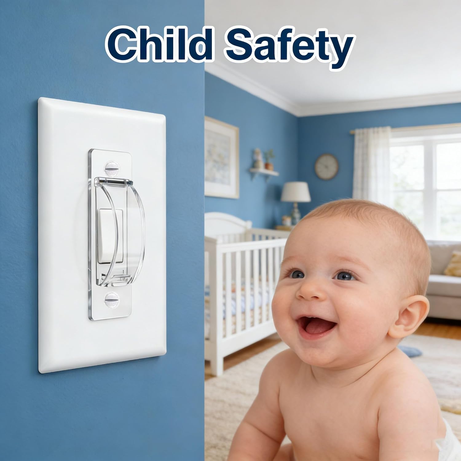 2 Pack Toggle Light Switch Cover Guard Child Proof Wall Light Switch Lock Protects Your Lights from being Accidentally Turned On or Off by Children and Adults, Clear