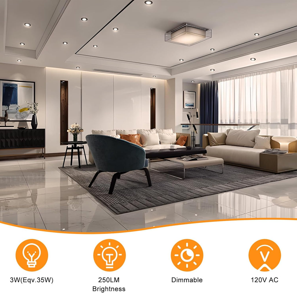 YGS-Tech 2 Inch LED Recessed Lighting, Dimmable Downlight 3W(35W Halogen Equivalent), CRI80, 4000K Natural White Ceiling Light with LED Driver (24 Pack)