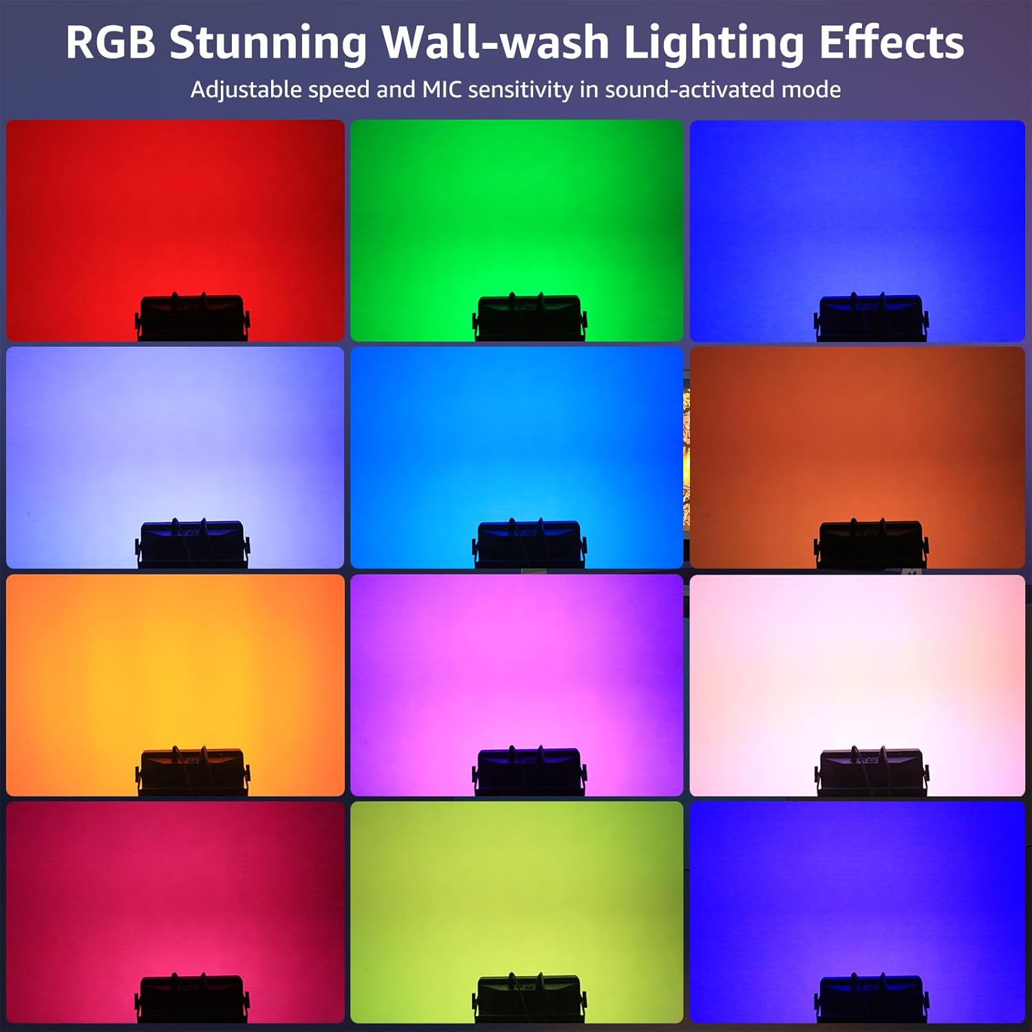 Retro Stage Light 120W - 4 COB + 36 RGB LED Wall Washer Bar DMX512,Uplights for Events, Monochrome/Mixed Colors for DJ Concert, Wedding Halloween Party, Xmas, Club 4PACK