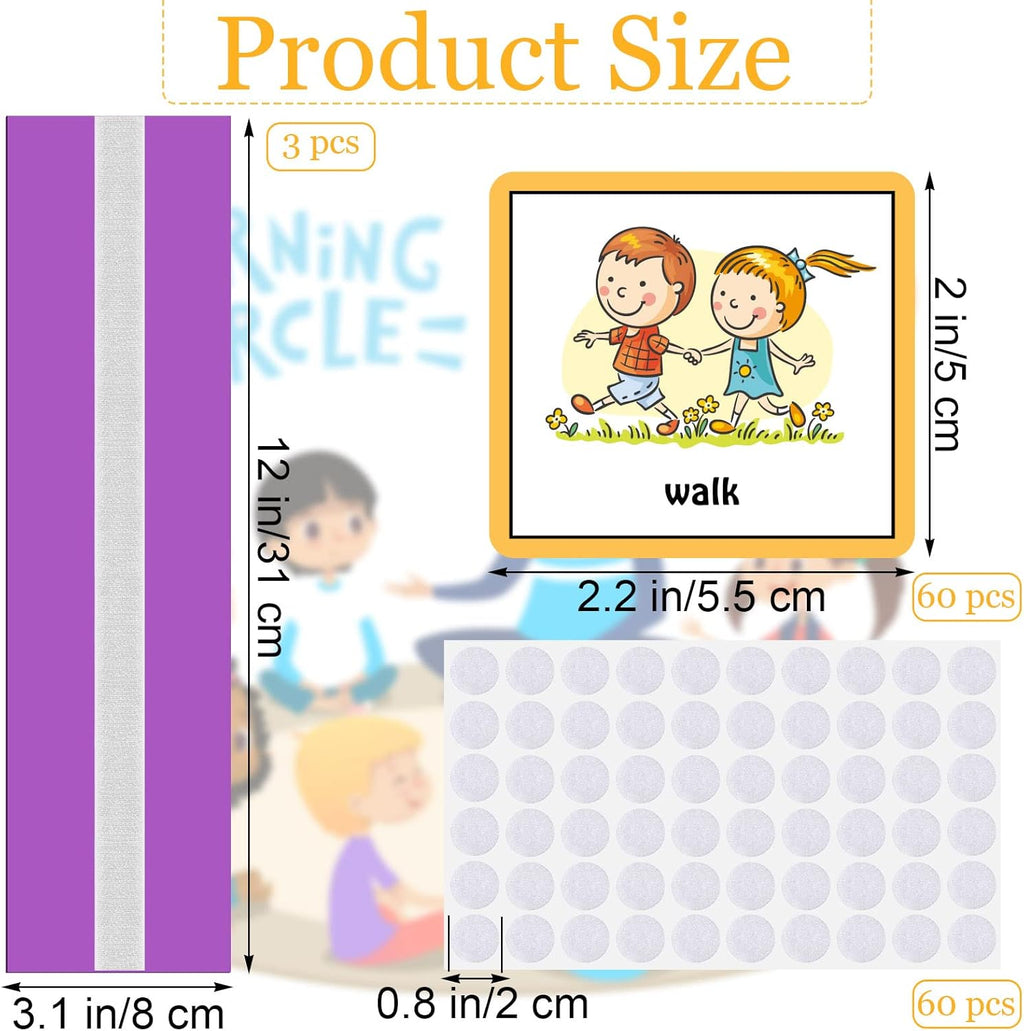 Geyee 60 Pcs Visual Schedule Cards Daily Routine Chart Visual Planner Cards Bulk for Autism Learning Materials Asperger's ADHD Home Education Behavioral Tool(Purple)
