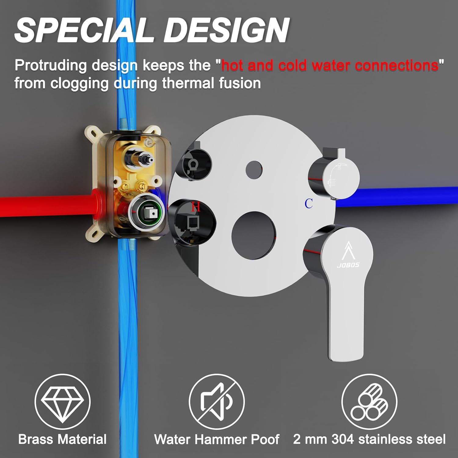 Shower Faucet Set 10IN Brass Rough-In Valve Body Trim Kit Rainfall Included Handle Accessories Complete 2 Functions with Rain Head and Handheld Bathroom Systems (10'', Chrome Polished)
