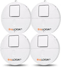 EVA LOGIK Modern Ultra-Thin Window Alarm with Loud 120dB Sound and Vibration Sensors Compatible with Virtually Any Window, Glass Break Alarm Perfect for Home, Office, Dorm Room- 4 Pack