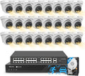 4COVR 4K 32 Channel Security Camera System PoE 2-Way Talk & Dual Lights Smart Full Color Night Vision, AI Human Vehicle Detection, UHD NVR 8TB HDD, 24X 8MP Business Dome IP Camera IP67, LY97KA8M3224