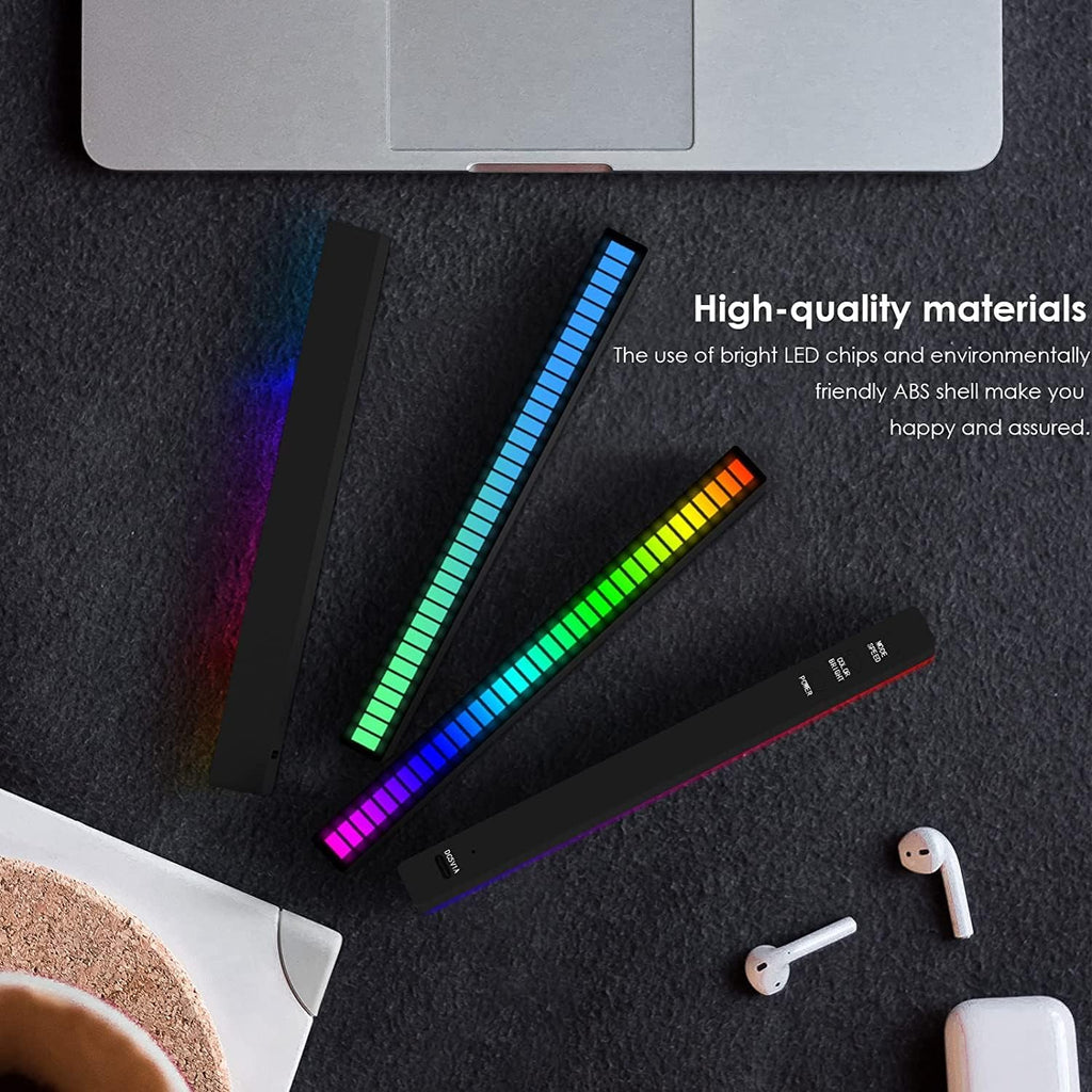 Soulpunk RGB Rechargeable Sound Control Light, Voice-Activated Pickup Music Rhythm Lights, Ambient Light, for Car, Gaming Room Decorations（4Pack）