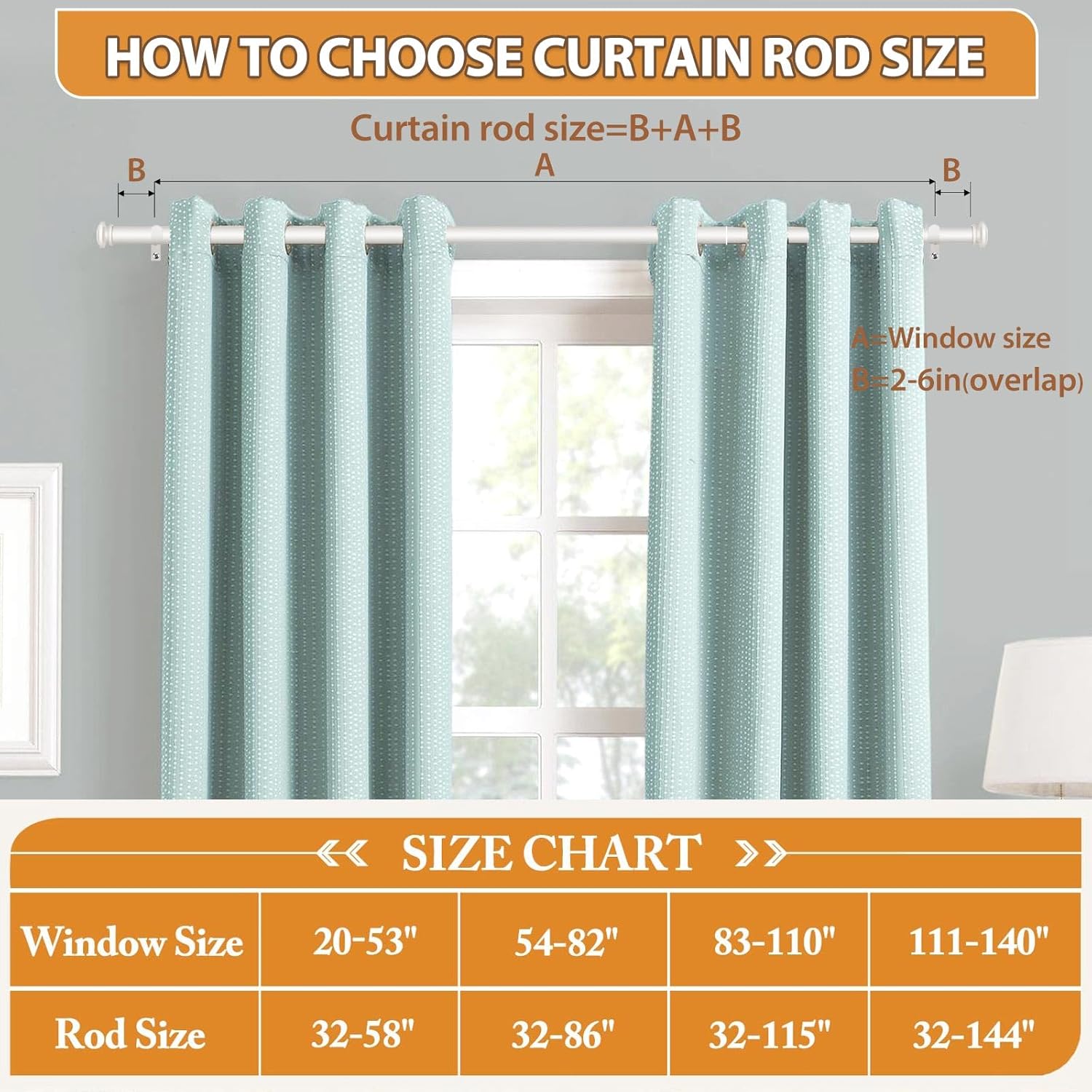 TONIAL Curtain Rod 32 to 58 Inch, Telescoping Splicing 3/4 Drapery Rods for Windows Decorative Single Rod with Small Cap End, Warm White