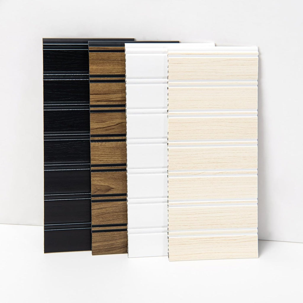 Art3d Wainscoting Wall Panel 4-Pieces Sample Kit, Beadboard Panels for Walls, 4 Color Polystyrene Board and Batten Wall Panel Sample Kit