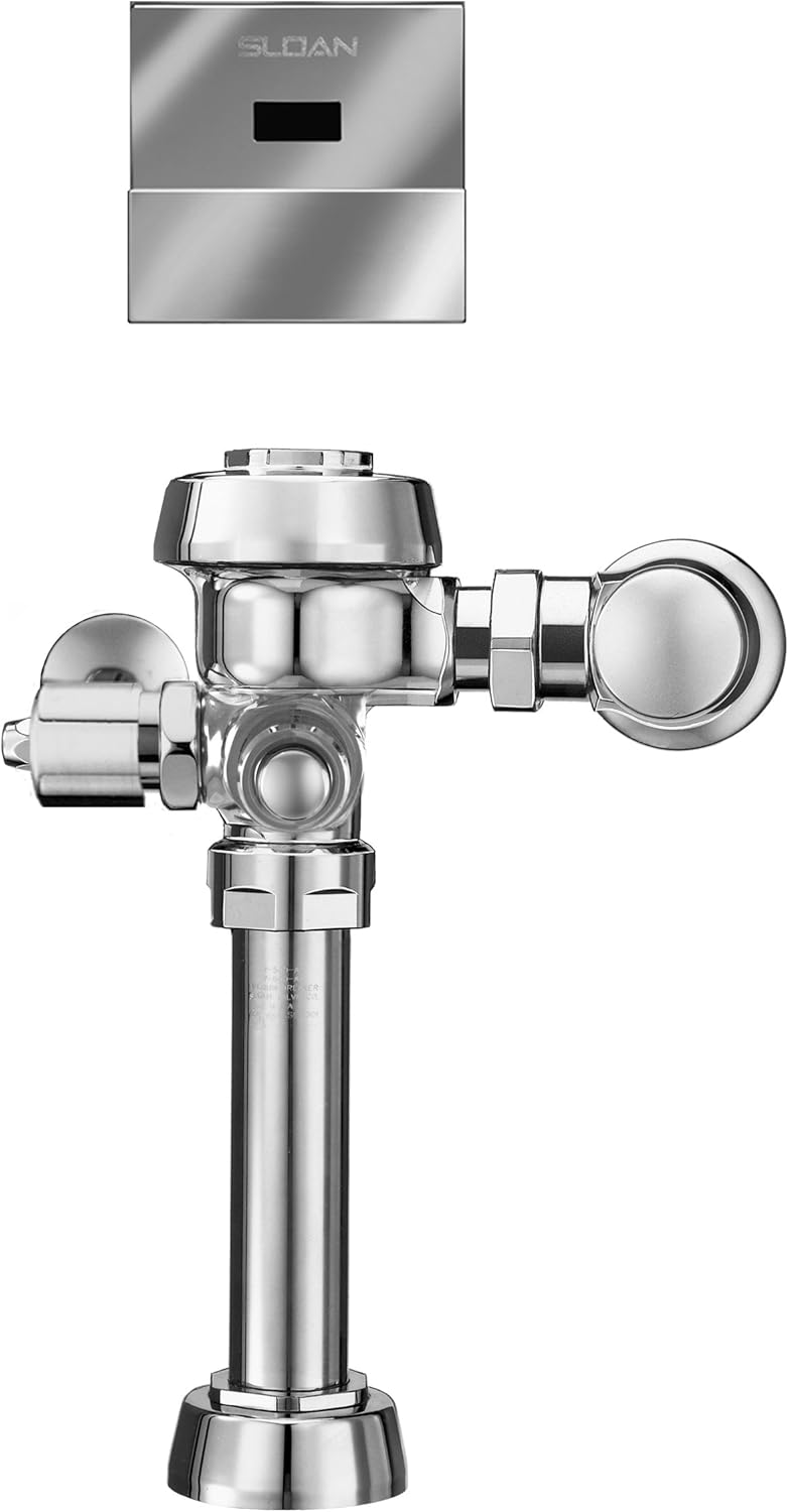 Sloan Royal 111 ESS Exposed Sensor Hardwired Water Closet Flushometer, 1.28 GPF Flush Valve - Self-Adaptive Infrared Sensor w/True Mechanical Override, Single Flush, Fixture Top Spud, 3450055
