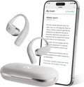 OpenNote AI Voice Recorder – Open Ear Headphones with FlashRecord, Call Recording, Real-Time Transcription, Translation, AI Assistant, for Students, Professionals & Interview Recording, Gray
