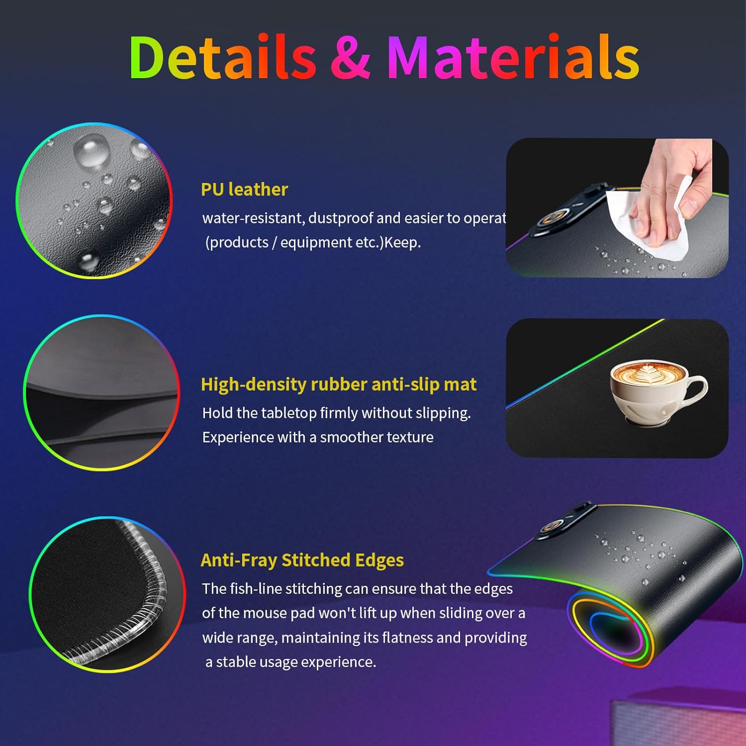 15W Fast Wireless Charging Mouse Pad, XXL RGB Gaming Desk Mat (31.5x15.7in) with Power Adapter & USB-C Cable，15 RGB Light Modes Desk Mat, Waterproof Keyboard Pad for PC/MacBook/Laptop (Black)