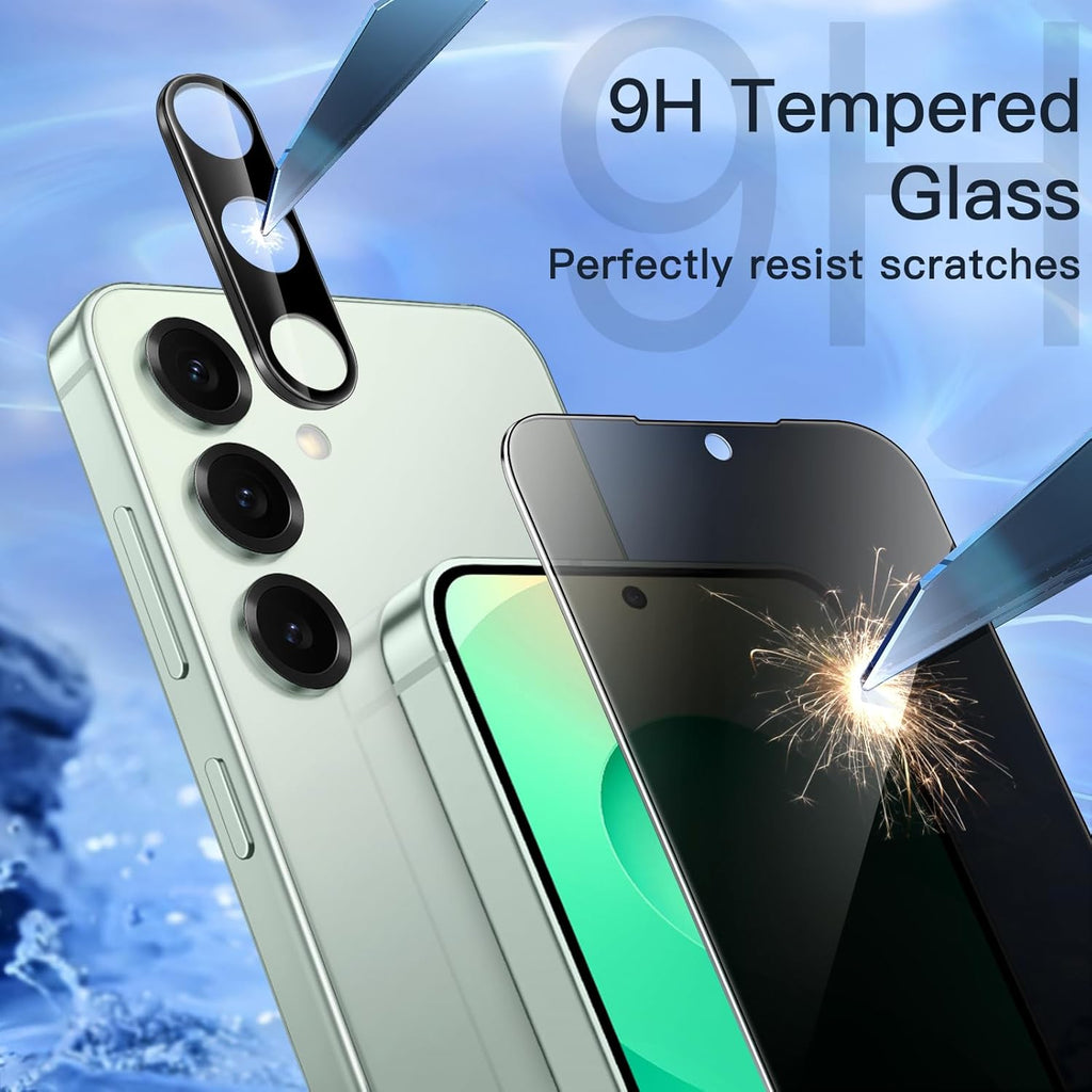 JETech Privacy Screen Protector for Samsung Galaxy S25+ / S25 Plus 5G with Camera Lens Protector, Anti-Spy Tempered Glass Film, Fingerprint ID Compatible, 2-Pack Each