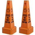 OrangeStar 8-Pack Do Not Enter Traffic Cones, Orange Four Sided No Entry Message Safety Cones with Heavy Rubber Base for Indoor/Outdoor Use