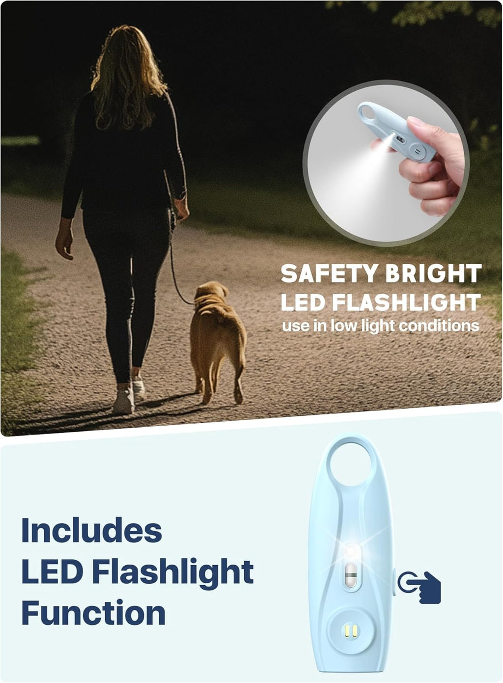 Rechargeable Personal Safety Alarm Keychain, Upgraded Dual-Color Red & Blue Strobe Light, LED Flashlight, 130dB Loud Siren, Safe Personal Alarm for Women, Kids and Elders
