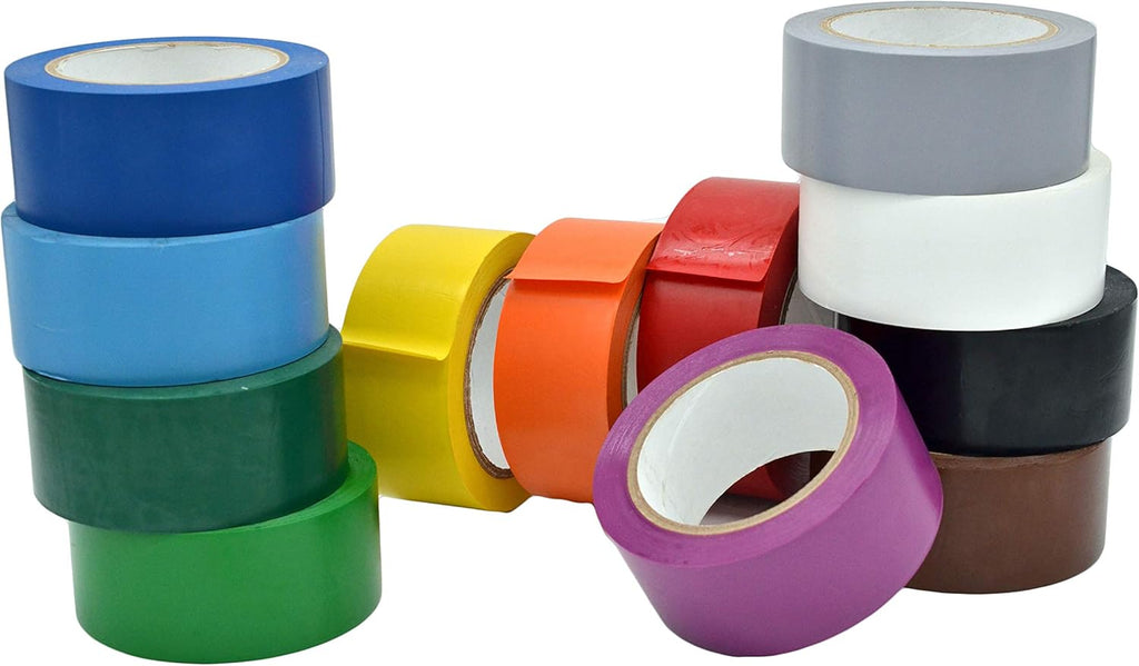 MAT Vinyl Marking Tape Rainbow Pack - 4 inch x 36 yds. 12-Rolls Assorted Colors - for Safety Floor Marking (School Gym, Restaurants, Warehouse), Dance Floor Splicing, Pinstriping Cars & Boats