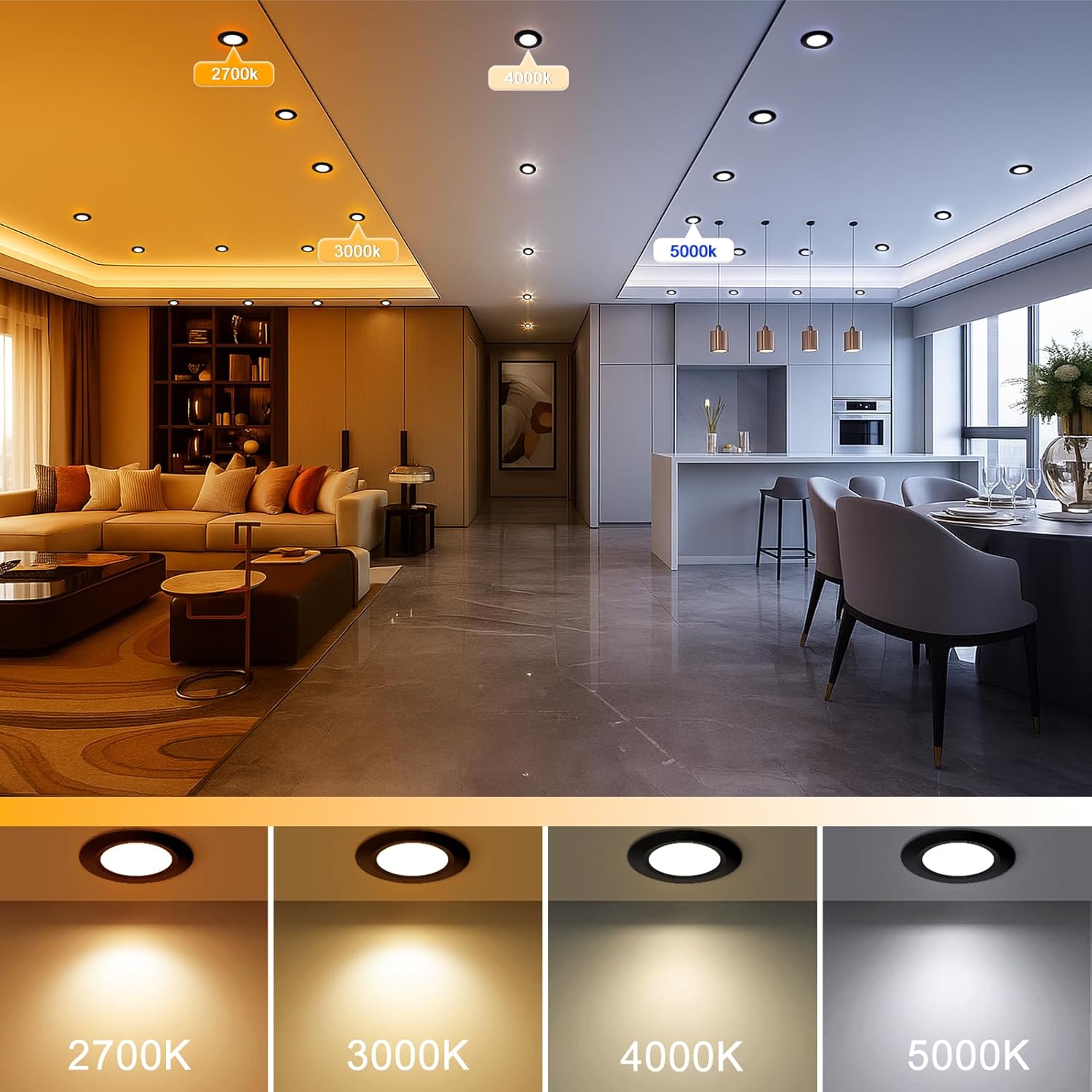 YGS-Tech 2 Inch LED Recessed Lighting, Dimmable Downlight 3W(35W Halogen Equivalent), CRI80, 2700K Ultra Warm White Ceiling Light with LED Driver (16 Pack)