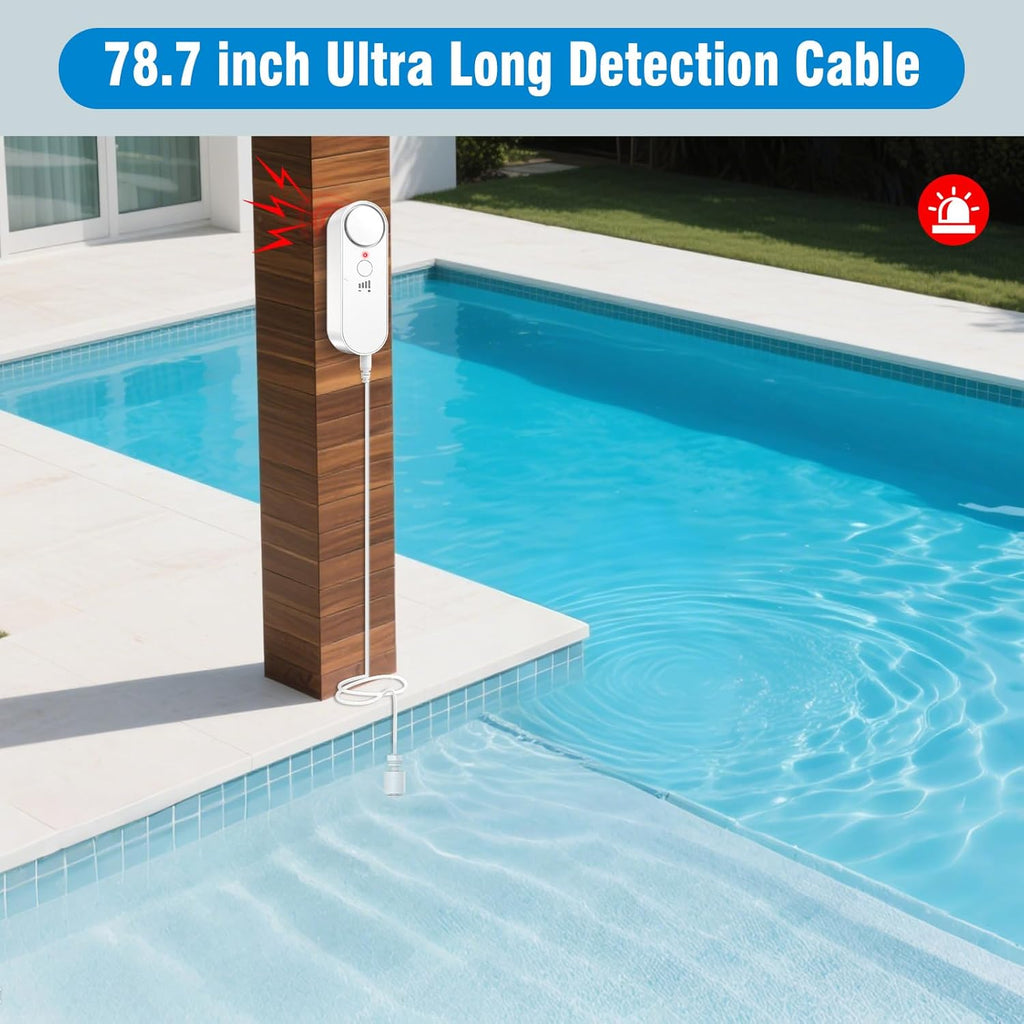 Daytech Water Level Sensor 100 dB Sump Pump Alarm Water Sensors for Leaks with 78 inch Detector Cable and 4 Volume Levels Flood Sensor for Basements(2PC)