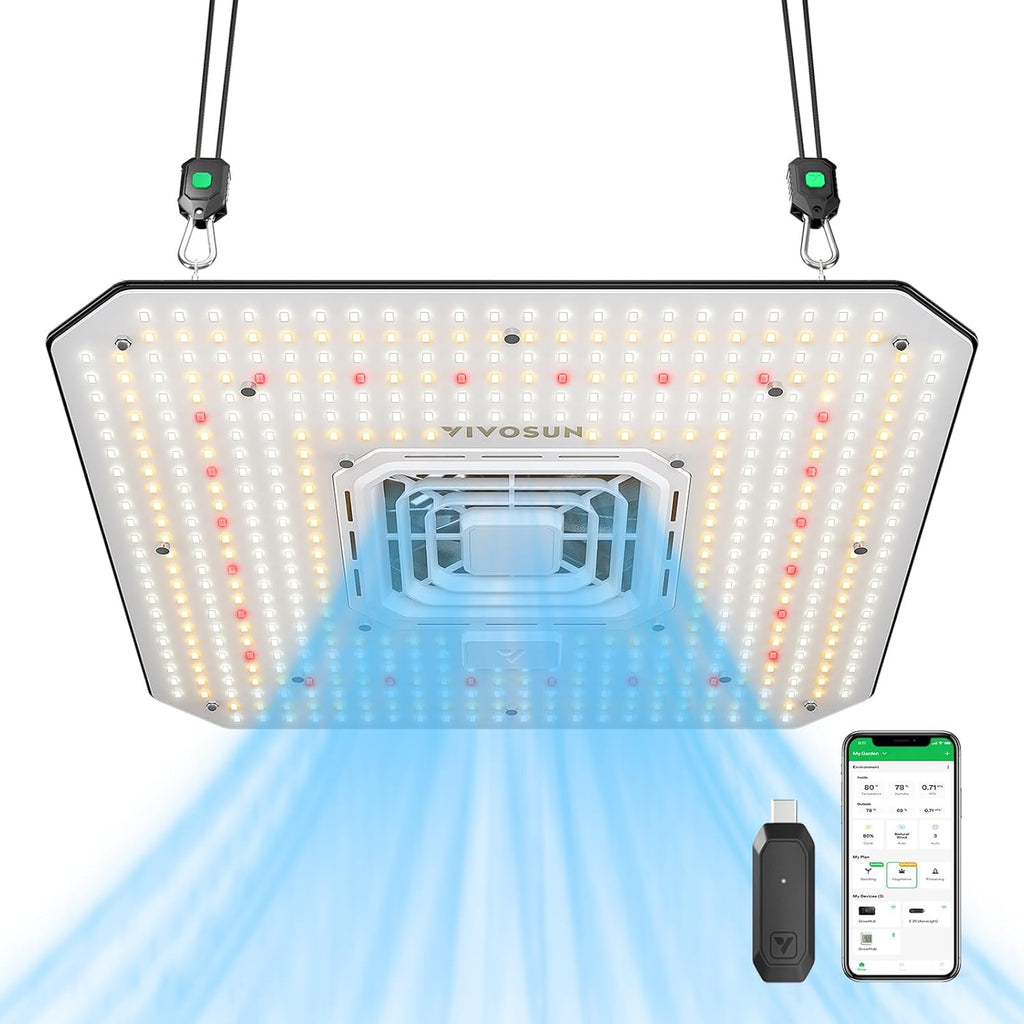 VIVOSUN AeroLight A150SE, LED Grow Light 150W with Integrated Circulation Fan & GrowHub Controller E25, Compatible with App and E42A, 2x4/3x3 Coverage, Establish an Intelligent Grow Environment