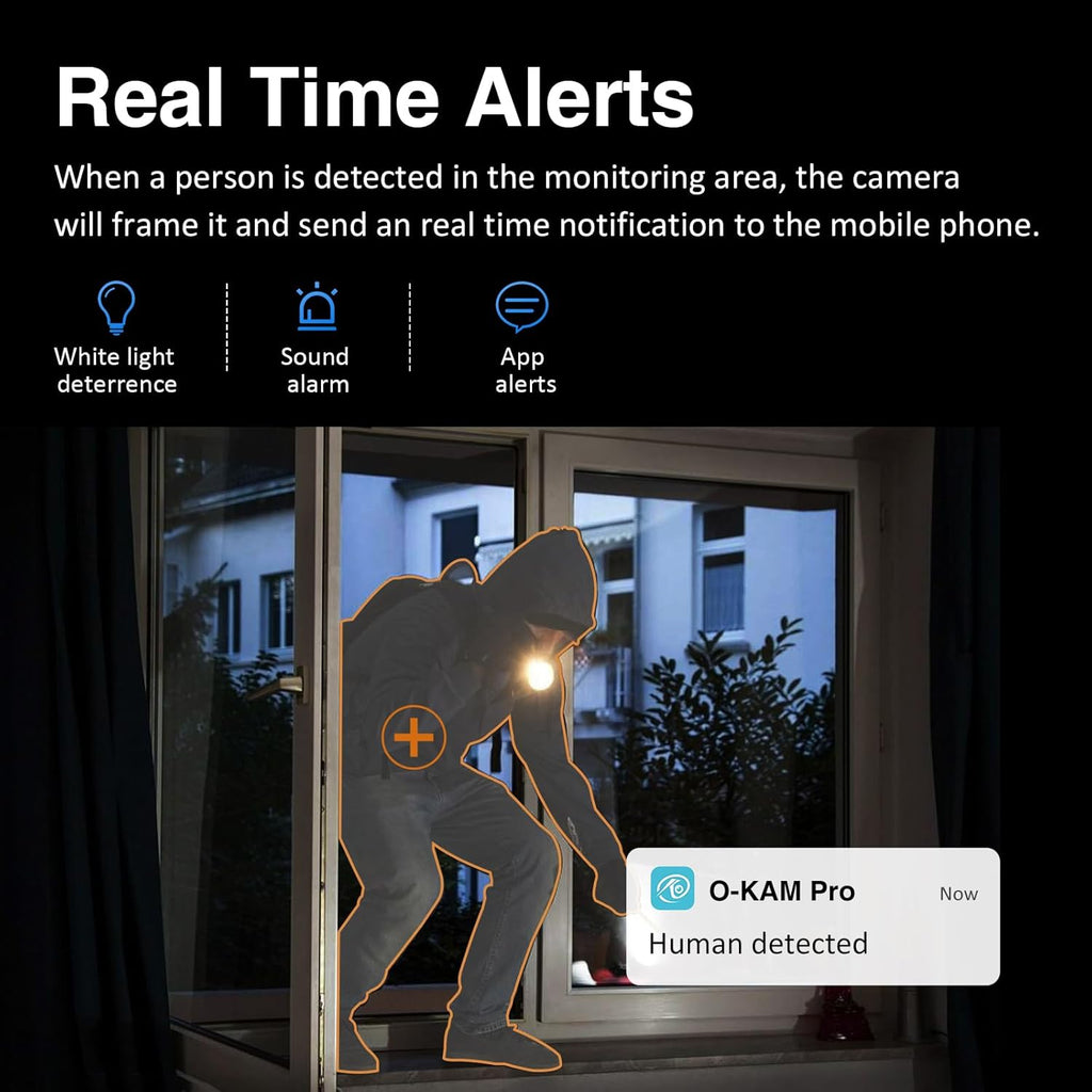 EVERSECU Smoke & Gas Detection Home Security Camera with Sound Alarm & Real Time Alert, Humanoid Auto Tracking, 2 Way Audio, Night Vision, Compatible with Alexa, Baby Monitor/Elder/Pet Camera
