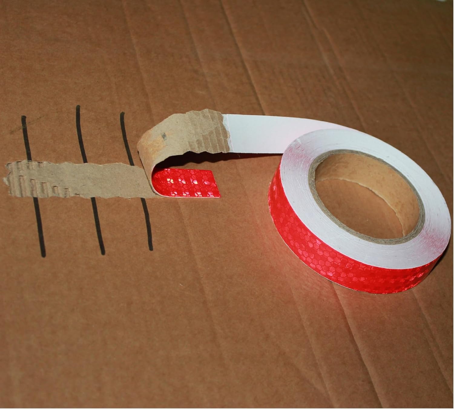 Reflective Tape Red 1 inch, Outdoor Waterproof High Visibility Warning Industrial Marking Tape, Safety Stickers (68 feet)