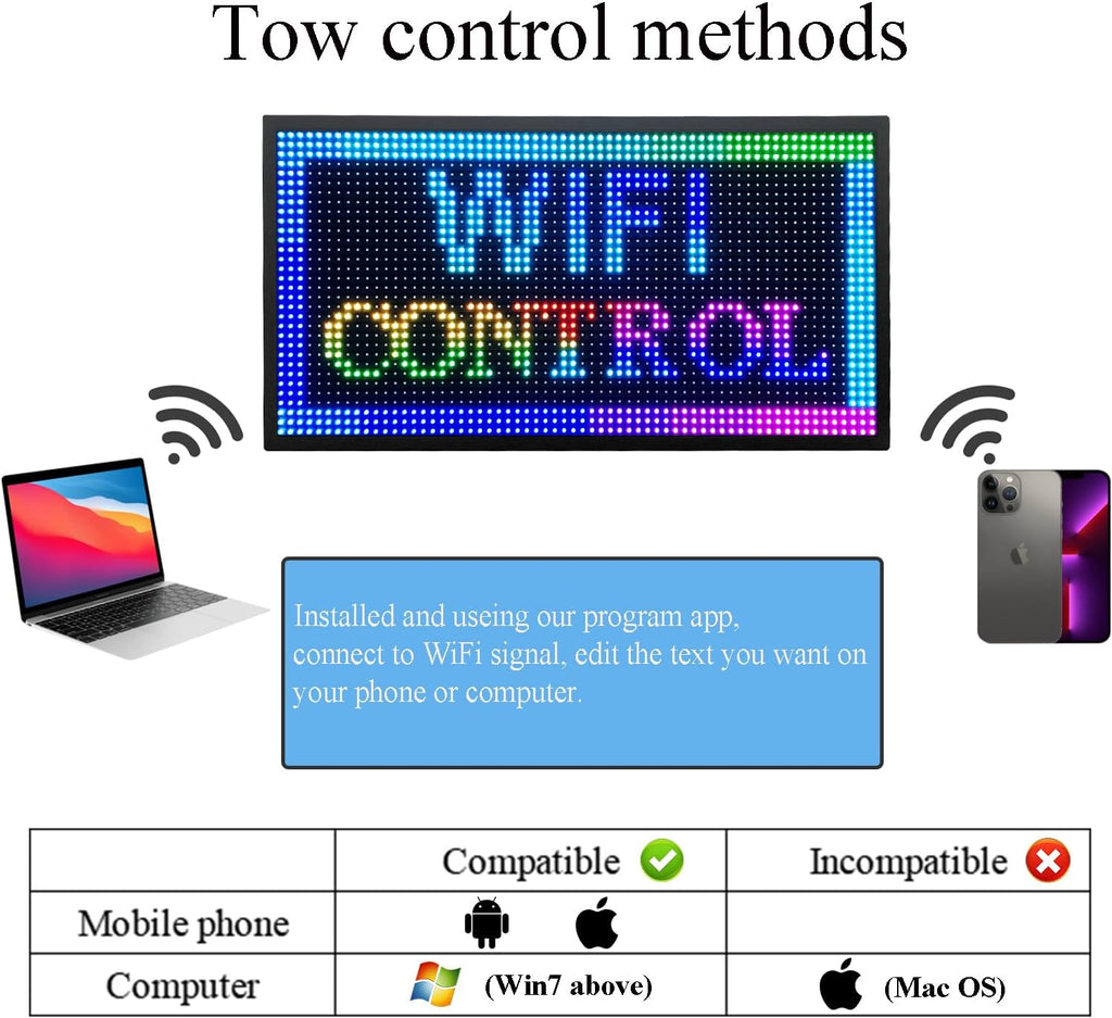 P10 Outdoor Scrolling Led Sign 27”X14” WIFI Control Full Color with High Brightness and New SMD Technology led sign Programmable for Store Business board
