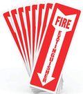Fire Extinguisher Signs, Safety Sign Sticker - 4 Pack - 4" X 12" - 5 Mil Vinyl Bright Red and White Colors - Durable Self Adhesive, Weatherproof & UV Protected Ideal for Home, Office or Boat