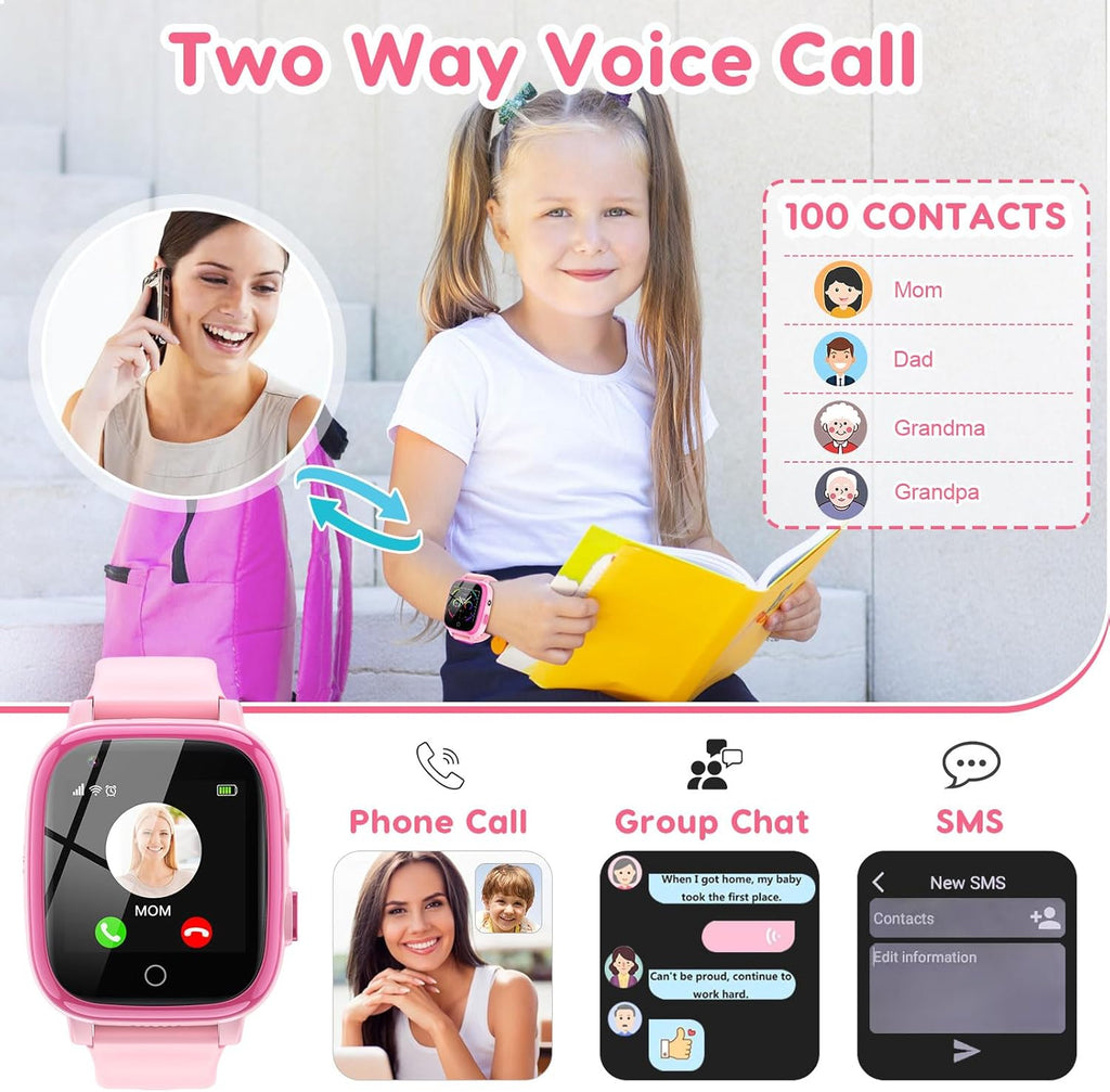 cjc 4G Smart Watch for Kids - Includes 2 Way Call, SOS Alerts, Parental Controls, Games, Camera, Alarm, Music Children's Smart Watch Gift