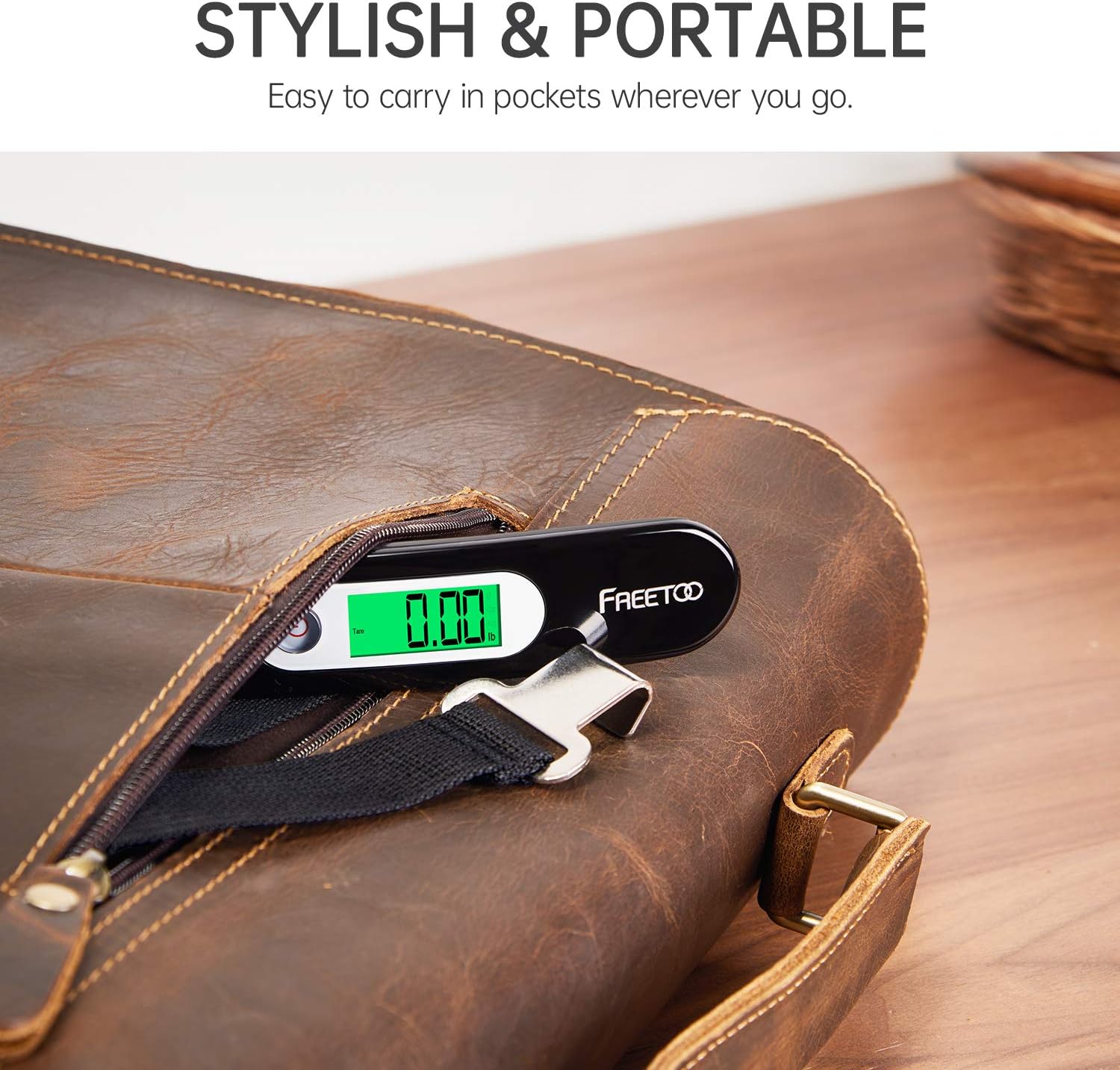 FREETOO Luggage Scale Portable Digital Hanging Scale for Travel, Suitcase Weight Scale with Superior Piano Lacquer 110 Lb/ 50Kg Capacity, Battery Included
