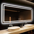 ROOMTEC 77x36 LED Bathroom Mirror with Front and Backlit,Anti-Fog,3 Colors