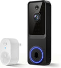 1080p Wireless Video Doorbell Camera for Home Security, with Cloud Storage, Real-Time Alerts, Night Vision, Indoor and Outdoor Monitoring, Battery Powered