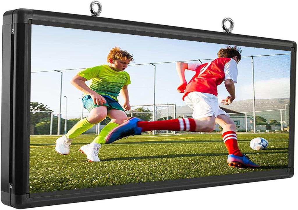 P6 Outdoor LED Business Sign 40"x18" - WiFi Programmable Scrolling Message Board with High Brightness, IP65 Waterproof Commercial Display for Store Front, Supports Text, Image, Video
