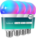 Linkind Smart Light Bulbs, 1600LM (100W Equivalent) Smart Bulb, Work with Alexa & Google Home, RGBTW Color Changing Bulb Music Sync, 2.4GHz Wi-Fi & Bluetooth, LED Alexa Light Bulbs 14W, A21 E26, 4Pack