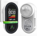 MOES 4-in-1 Carbon Monoxide & Gas Detectors Plug in, with Real-Time Temperature & Humidity Display, Alarm for Natural Gas