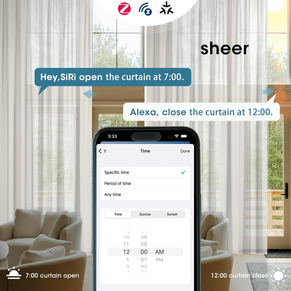 SmartWings Automatic Curtain Opener with Drapery, Motorized Vertical Blinds with Remote, Electric Closet Doors Sliding Panels Compatible with Alexa Google Homekit, Sheer Dazzling Profusion