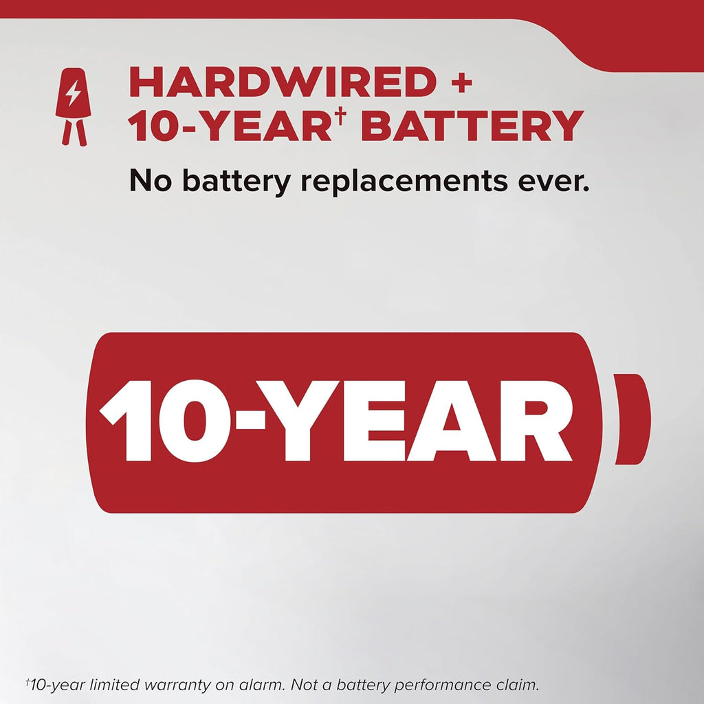Kidde Hardwired Smoke Detector, 10-Year Battery Backup, Voice Alerts, Interconnectable, LED Warning Light Indicators, 20SA10-V
