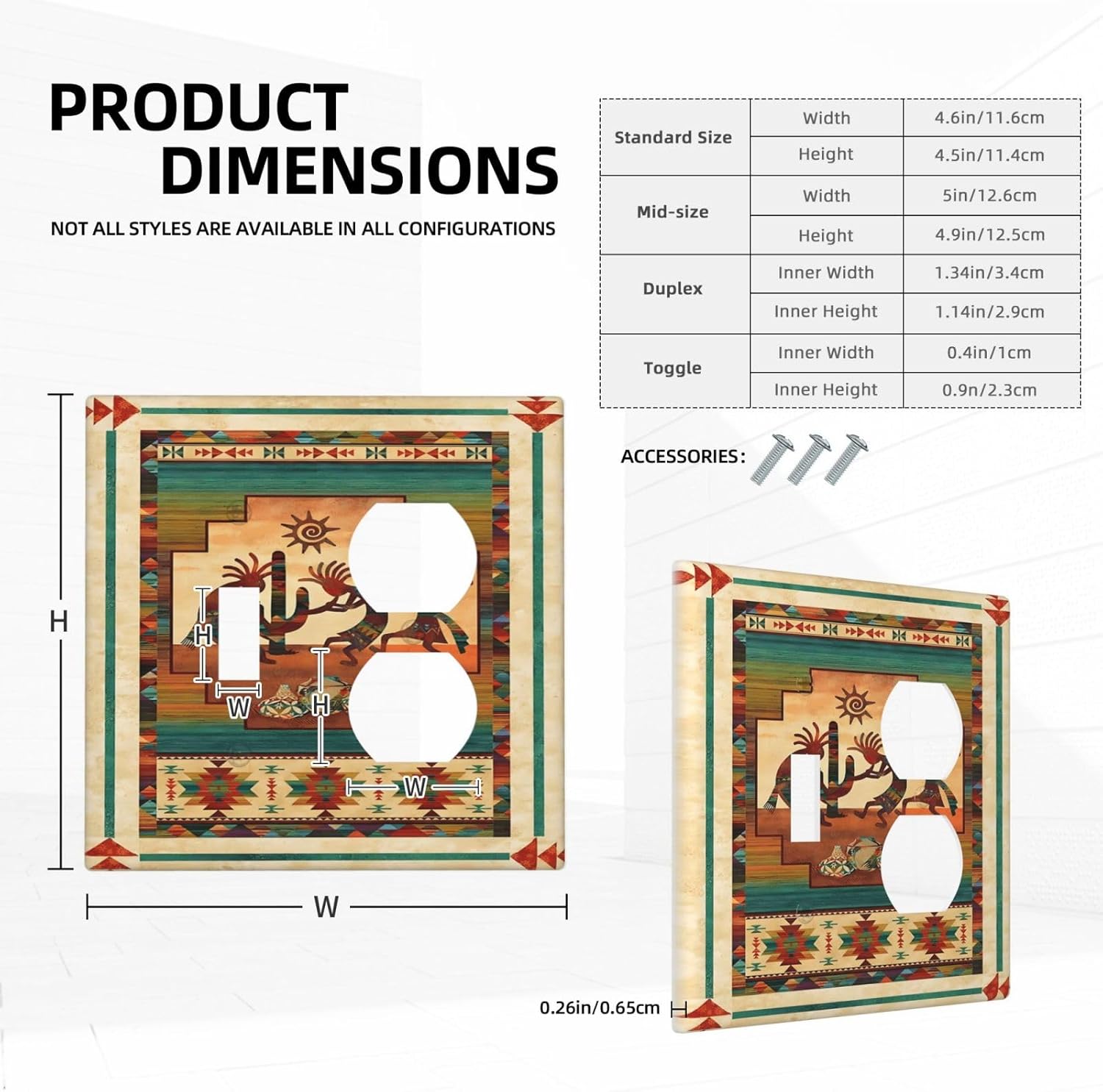 Decorative Outlet Covers Native American African Afro 2 Gang Wall Plate Single Toggle Duplex Light Switch Cover Switch Plate Covers Faceplate for Home Bedroom Decor