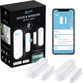 Geeni Smart Door and Window Sensor Alarm 2 Pack WiFi Battery Powered Security Sensor with Siren, Instant Alerts, Alexa & Google Assistant Compatible for Home, Office, Garage