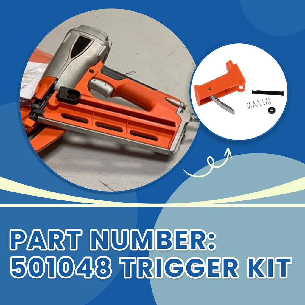501048 Trigger Kit (Include: Trigger + Pin + Retainer) Compatible with T250A-F16, 500910 Pneumatic Angled 16 Gauge Finish Nailer & F350S, 501000 Pneumatic PMP Strip Nailer