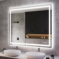 ISKM 48'' x 40'' LED Mirror for Bathroom Lighted Vanity Mirror for Wall Front Lights + Backlit LED Bathroom Mirror Anti-Fog Tempered Glass ETL Listed