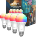 U-tec Smart Light Bulbs, 1100 Lumen, 90+CRI WiFi Mesh & Bluetooth Color Changing A19 Light Bulb, 16 Million DIY Colors RGB Light Bulbs, Compatible with Alexa, Google Assistant Home App, 4 Pack