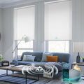 Yoolax Smart Blinds, Motorized Matter Roller Shades Light Filtering Automatic Blinds for Windows Motorized Shades Compatible with Alexa, Google Home, Homekit(Half Shading Pure White)