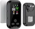 4IN1 Plug in Smoke & Carbon Monoxide Detector Combination Builti-in 2000 mAh Backup Battery HD Screen [Smoke CO Temp Humidity Sensor] Alarm for Home Travel Hotel Indoor (Black)