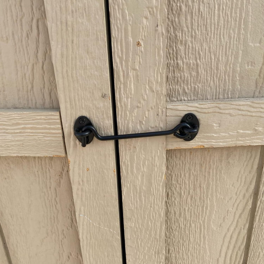 4 Pack Barn Door Latch Door Lock Hardware, Sliding Door Lock Eye Hook Latch with Screws, Rust-Resistant Metal Gate Latch, Privacy Hooks Latch for Inside Door