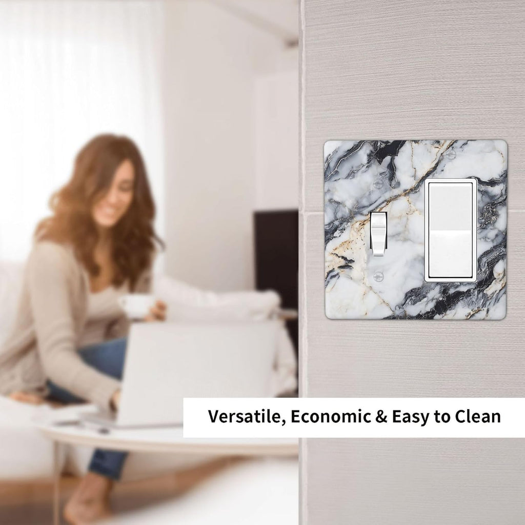 Outlet Covers Black Gold Marble Abstract Modern Luxury 1 Toggle 1 Rocker Combo Light Switch Cover Plate Decorative Switch Plate Covers Electrical Wall Plate for Bedroom Home Decor