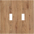 Decorative Switch Plates Vintage Rustic Wood Color Brown Wood Grain 2 Gang Double Toggle Wall Plate Outlet Light Switch Cover Electrical Faceplate for Farmhouse Cabin Decor