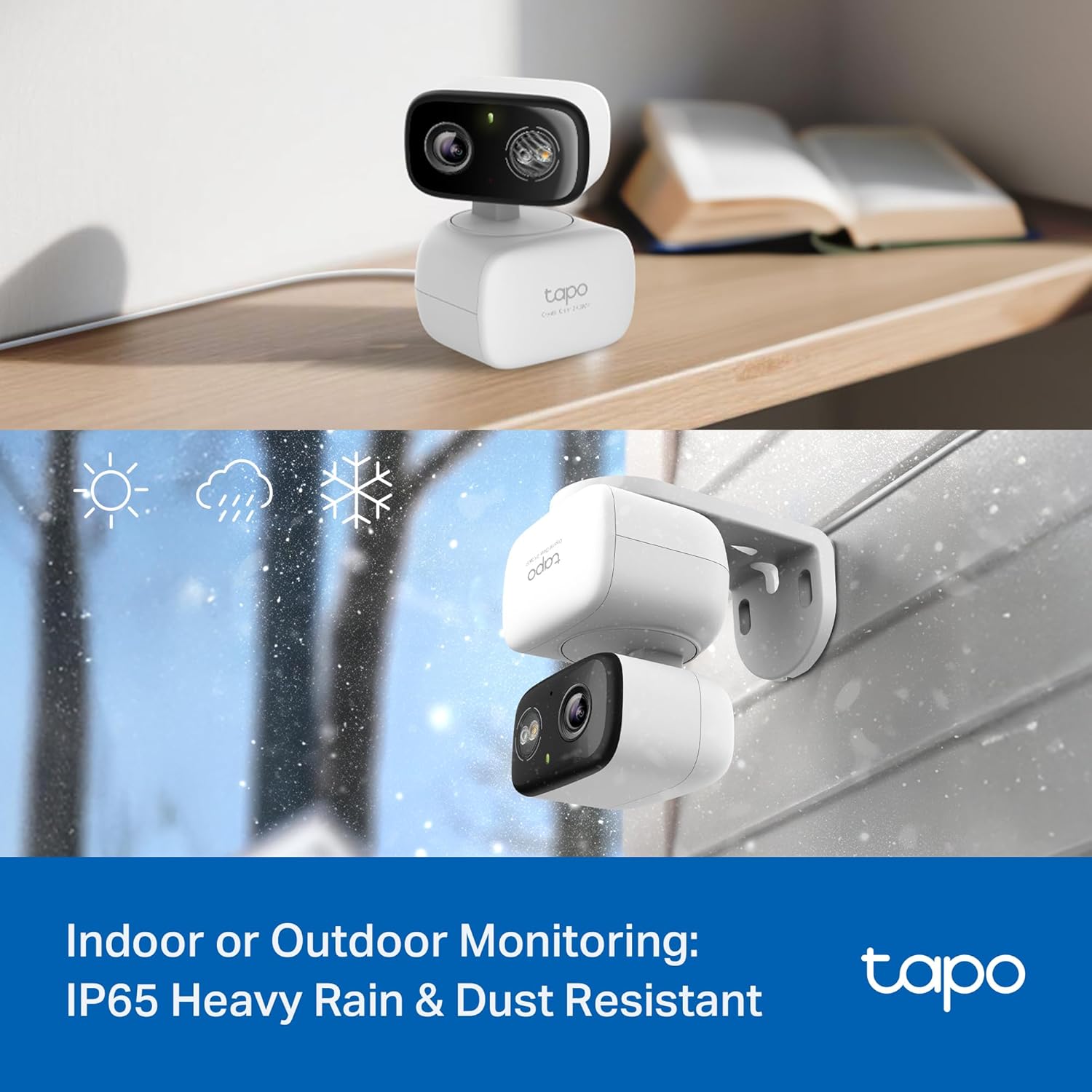 Tapo 2K 3MP Pan/Tilt Indoor/Outdoor Security Camera - Free Person/Baby Cry Detect & Motion Track, 360° View, Color Night Vision, SD/Cloud Storage, Works w/Alexa & Google Home HybridCam 360